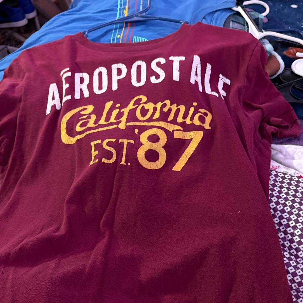 Aeropostale Kids Burgundy California Tee